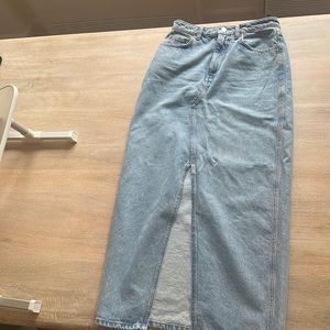 Denim Maxi skirt with slit